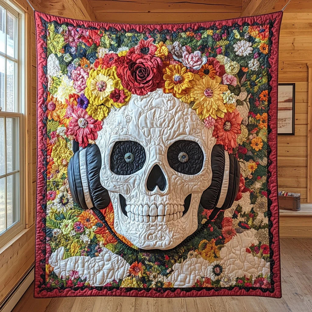 Floral Music Quilt Blanket