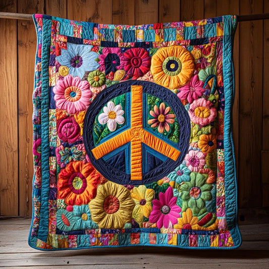 Floral Peace Quilt Blanket