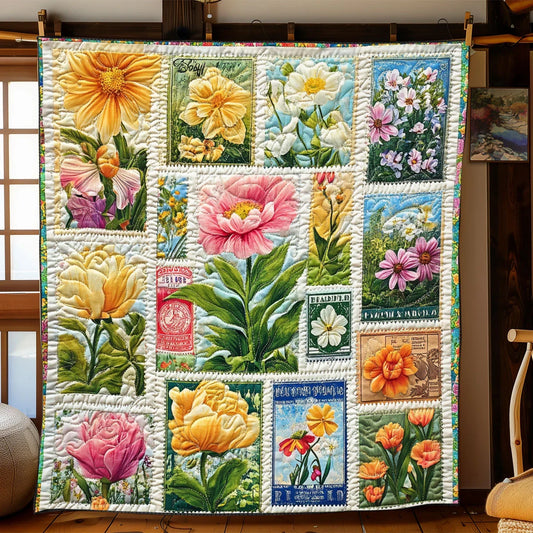 Floral Postmark Dreams Quilt Blanket