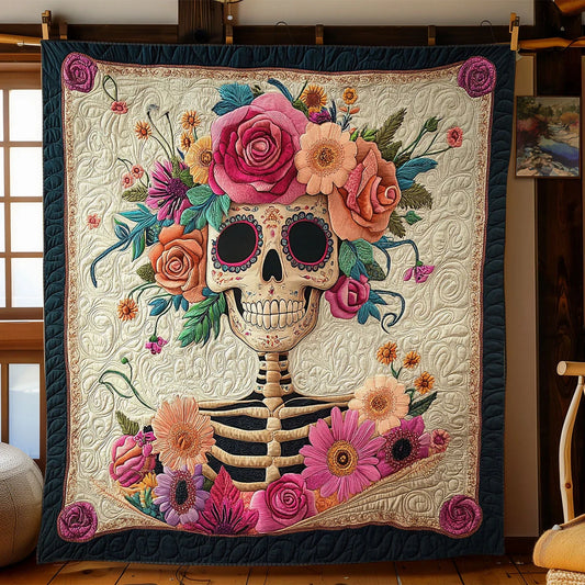 Floral Smile Quilt Blanket
