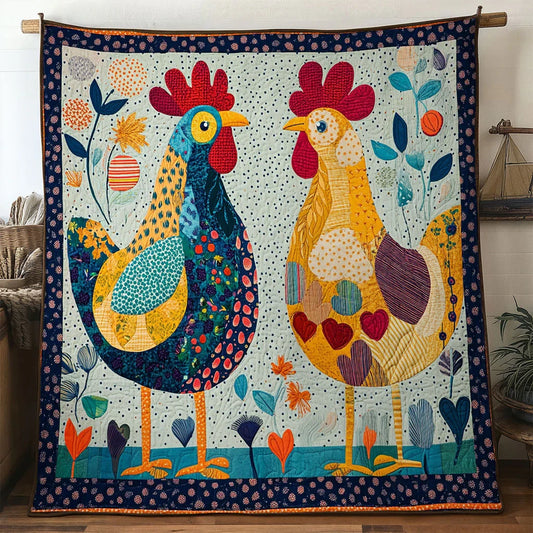 Floral Song Chicken Quilt Blanket