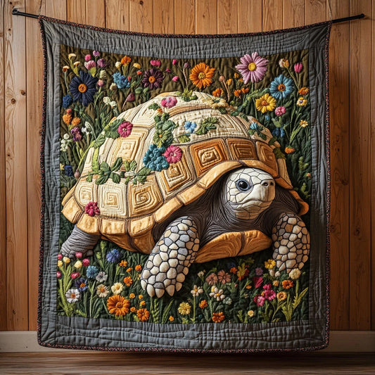 Floral Turtle Quilt Blanket