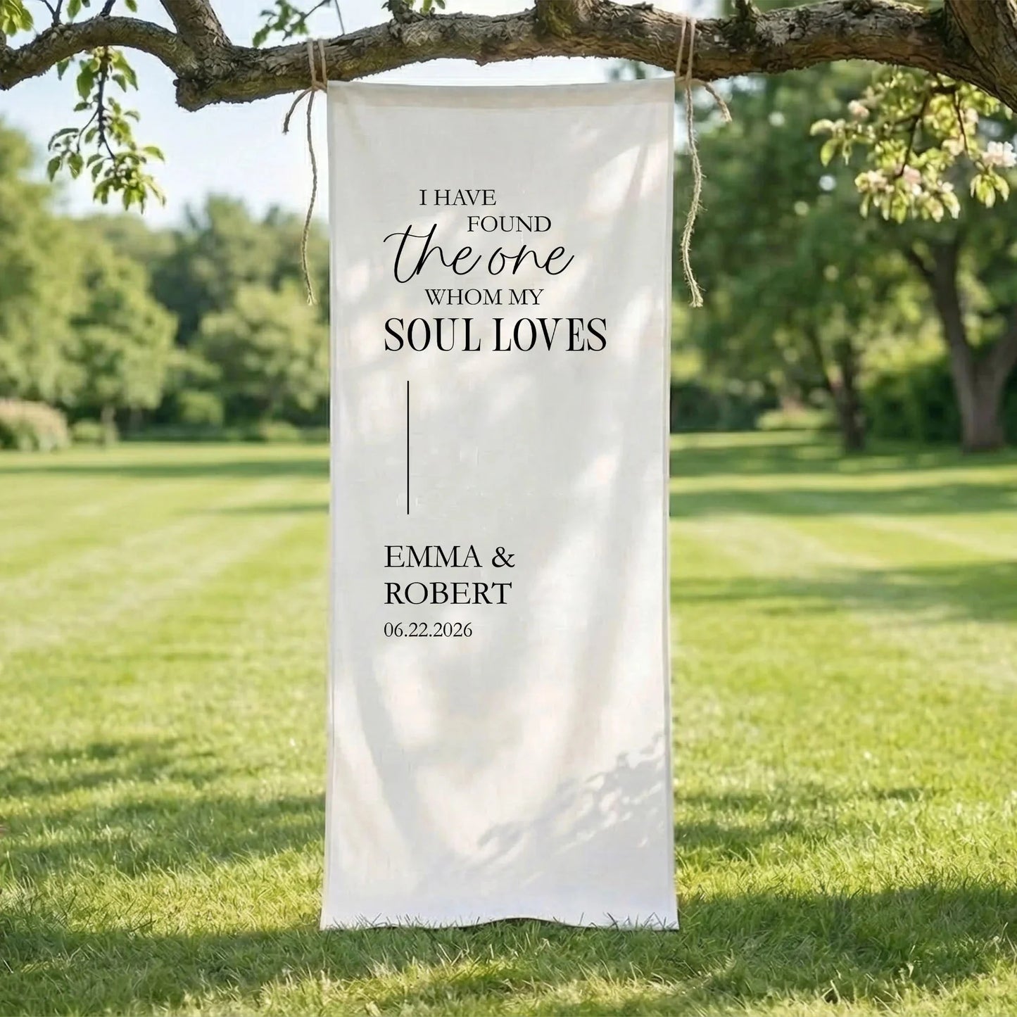 Floral Wedding Banner Personalized Linen Ceremony Banner Custom Name Wedding Backdrop Decor, personalized wedding decor