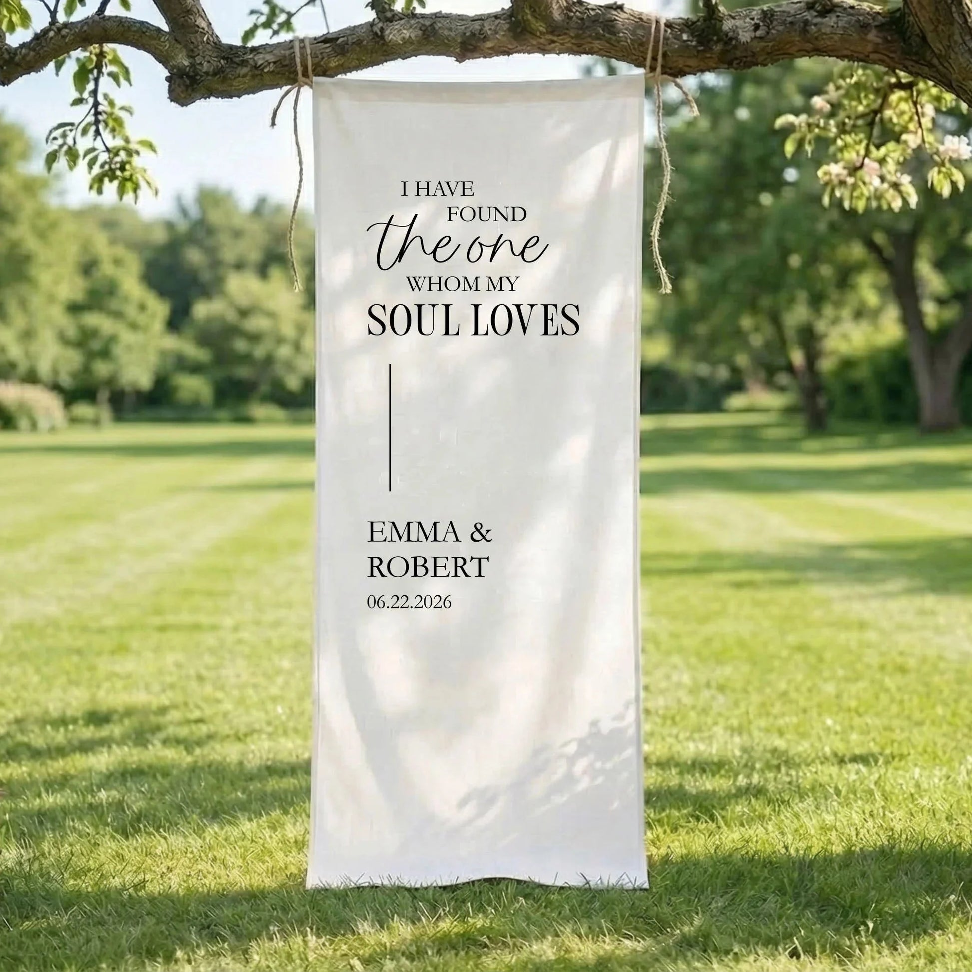 Floral Wedding Banner Personalized Linen Ceremony Banner Custom Name Wedding Backdrop Decor, personalized wedding decor
