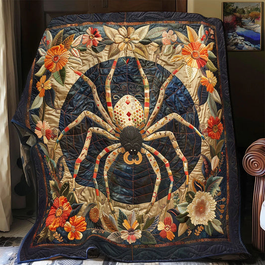 Floral White Spider Quilt Blanket