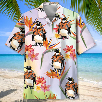 Floral Penguin Hawaiian Shirt
