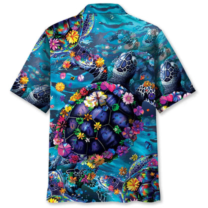 Floral Turtle Hawaiian Shirt
