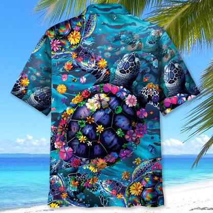 Floral Turtle Hawaiian Shirt