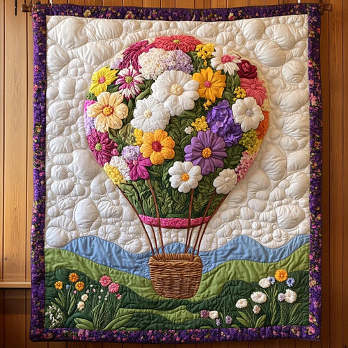 Flower Airballoon Quilt Blanket