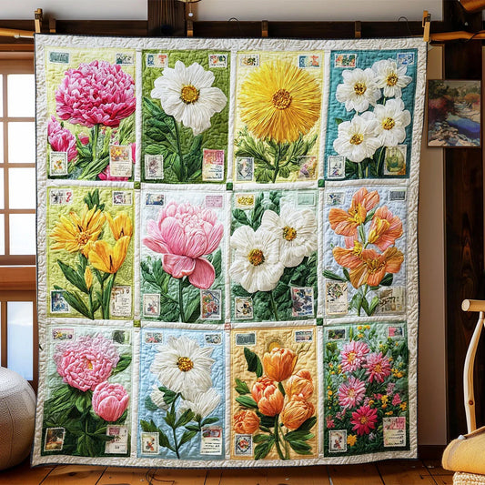 Flower Bloom Quilt Blanket