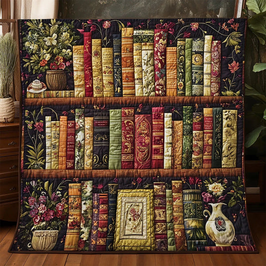 Flower Bookshelf Quilt Blanket