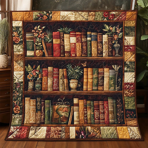 Flower Bookshelf Quilt Blanket