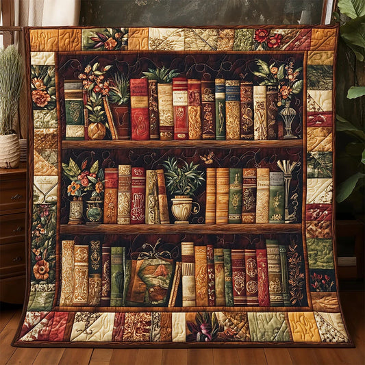 Flower Bookshelf Quilt Blanket