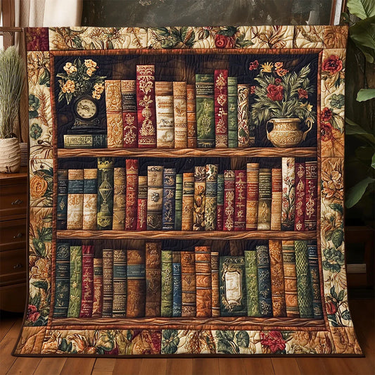 Flower Bookshelf Quilt Blanket