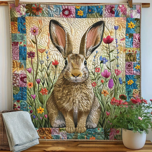 Flower Bunny Quilt Blanket