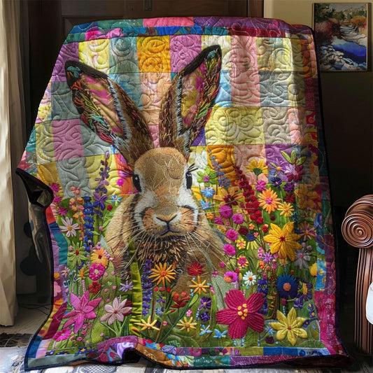Flower Bunny Quilt Blanket