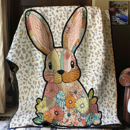 Flower Bunny Quilt Blanket