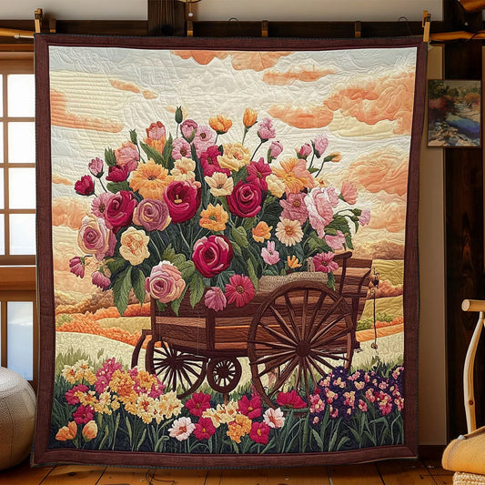 Flower Cart Quilt Blanket