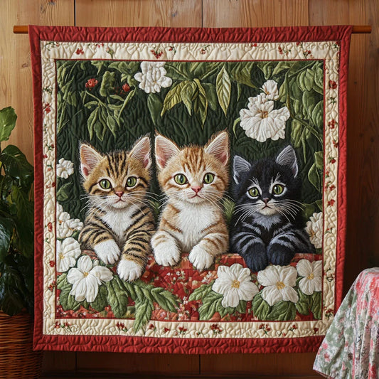 Flower Cat Charm Quilt Blanket