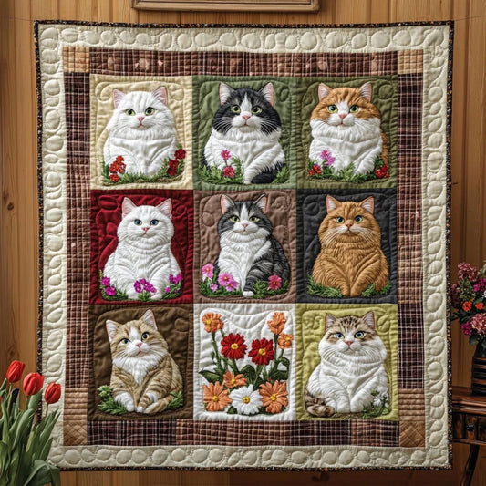 Flower Felines Quilt Blanket