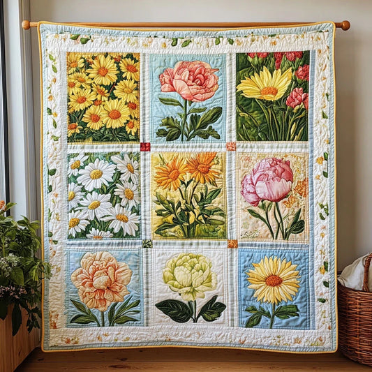 Flower Garden Symphony Quilt Blanket