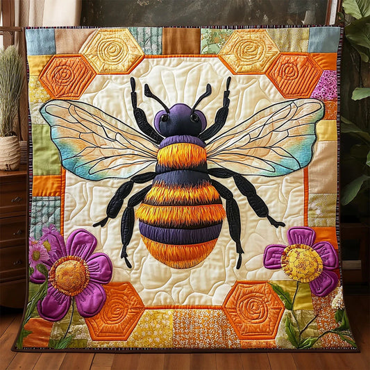 Flower Golden Hive Quilt Blanket
