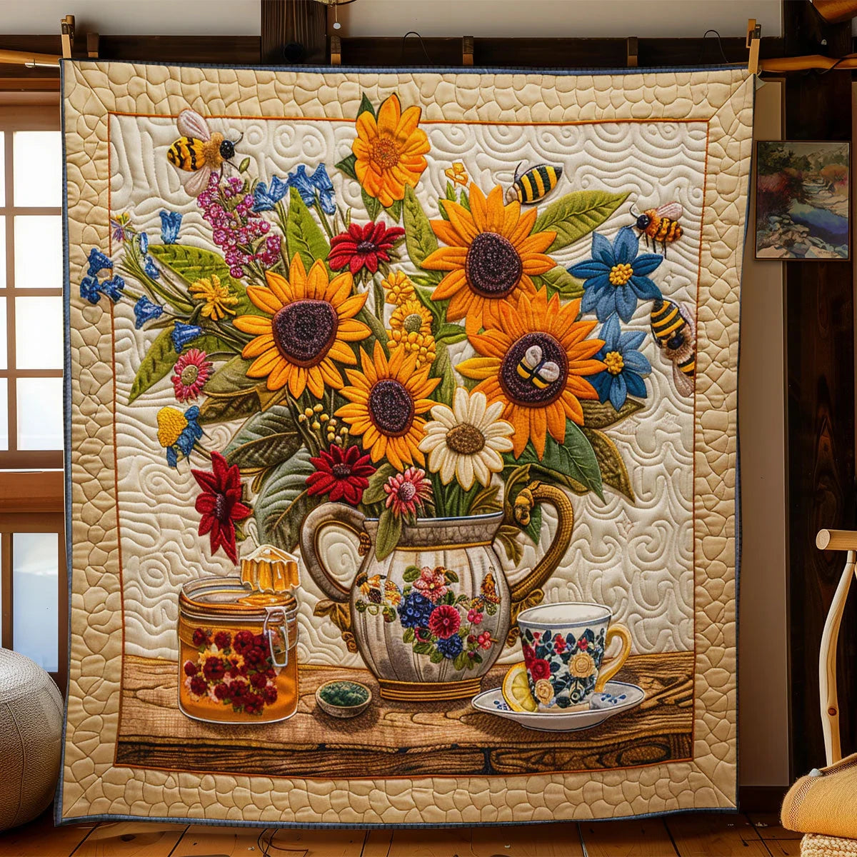 Flower Pot Quilt Blanket