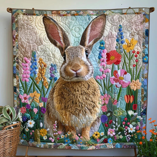Flower Rabbit Quilt Blanket
