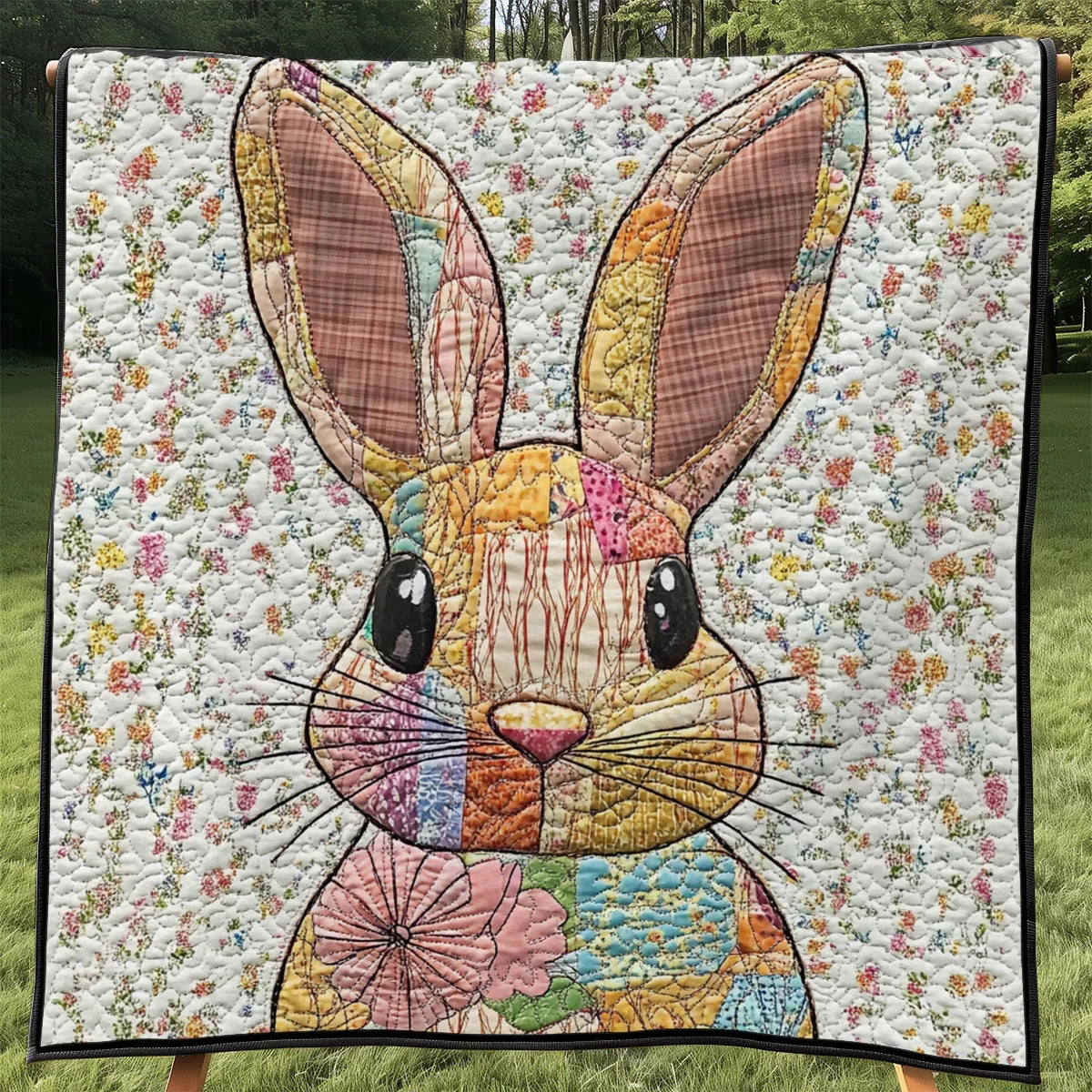 Flower Rabbit Quilt Blanket