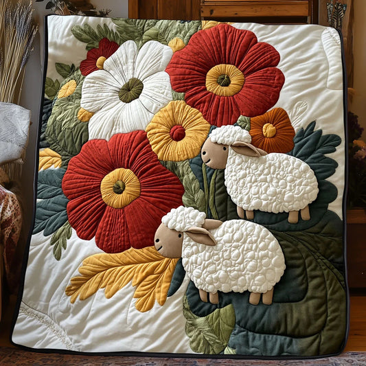 Flower Sheep Quilt Blanket