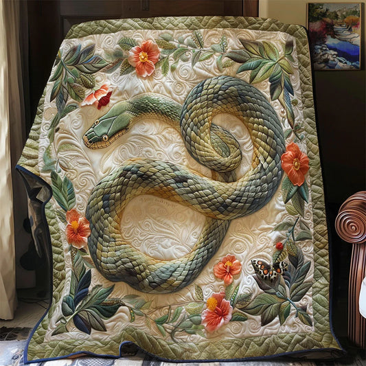 Flower Snake Quilt Blanket