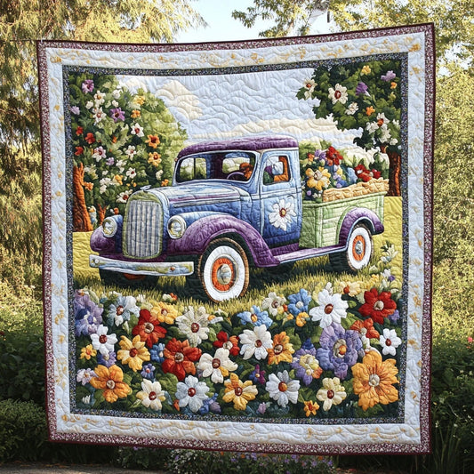 Flower Truck Quilt Blanket