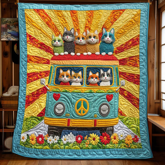 Flower Van Quilt Blanket