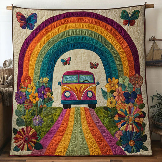 Flower Van Quilt Blanket