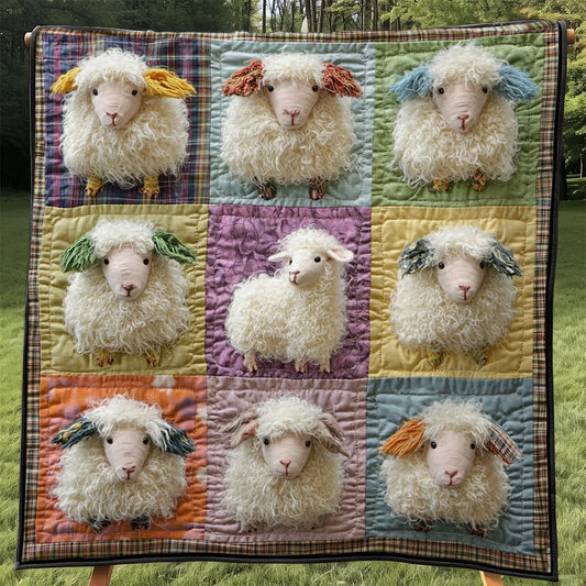 Fluffy Cute Sheep Quilt Blanket