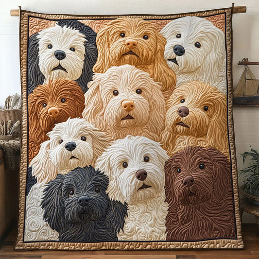Fluffy Love Golden Doodle Quilt Blanket