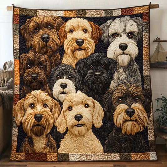 Fluffy Miniature Schnauzer Quilt Blanket