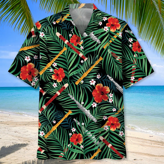 Flute Tropical Hawaiian Shirt - S - hawaiian shirt