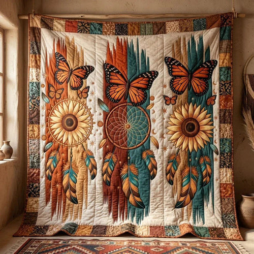 Fluttering Talisman Quilt Blanket - Quilted Blanket by OtterMia