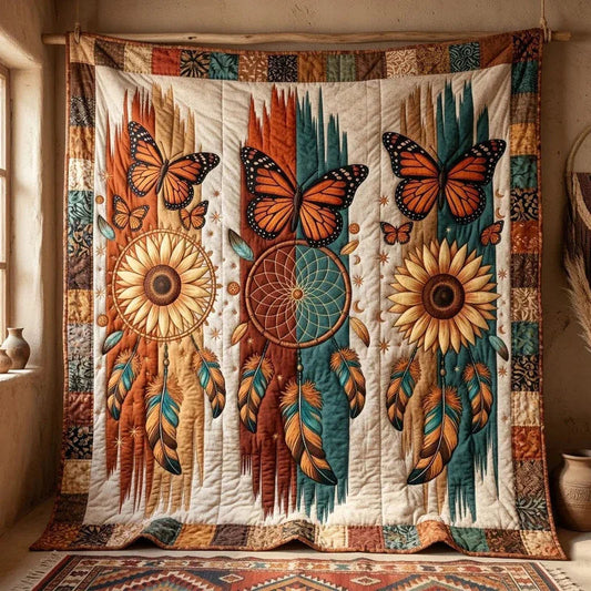 Fluttering Talisman Quilt Blanket - Quilted Blanket by OtterMia