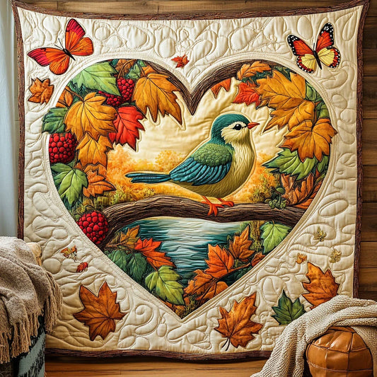 Fluttering Through Fall Quilt Blanket
