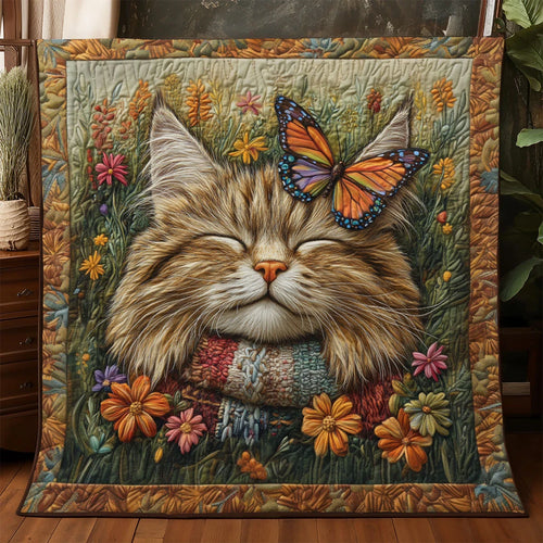Fluttering Wing Cat Quilt Blanket