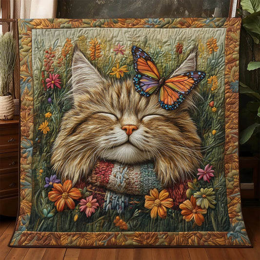 Fluttering Wing Cat Quilt Blanket
