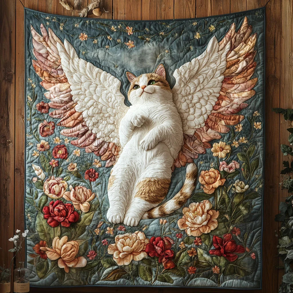 Flying Cat Quilt Blanket