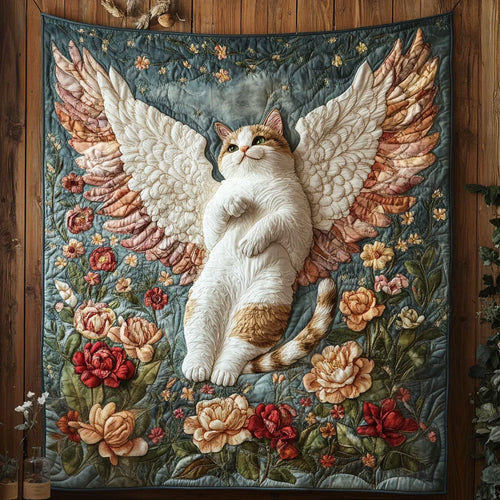 Flying Cat Quilt Blanket