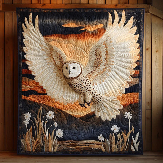 Flying Owl Quilt Blanket