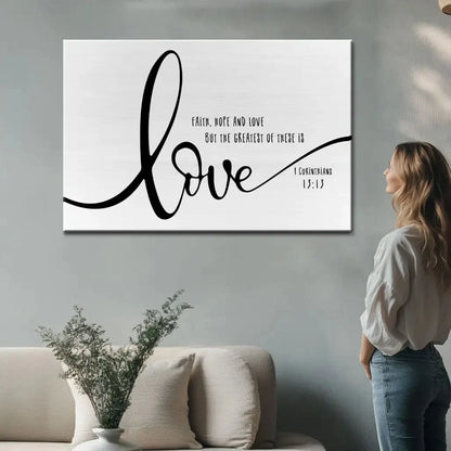 faith hope and love wall art canvas (Landscape) (view 8)