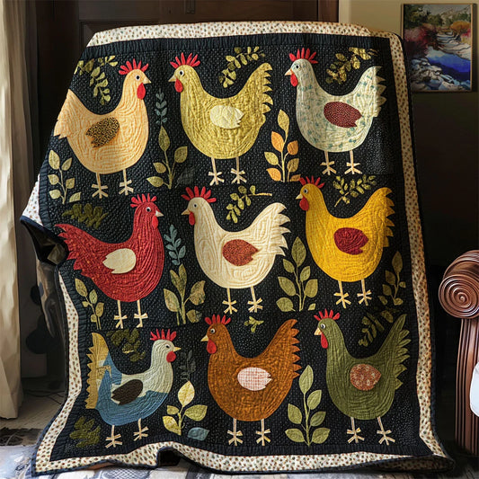 Folk Art Feathered Friend Quilt Blanket