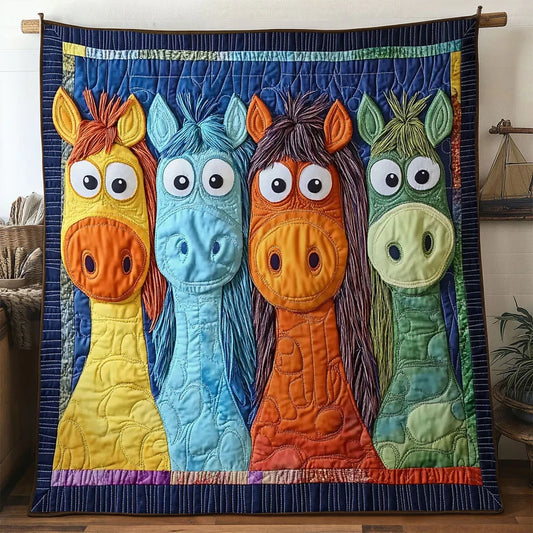 Folk Art Horse Quilt Blanket