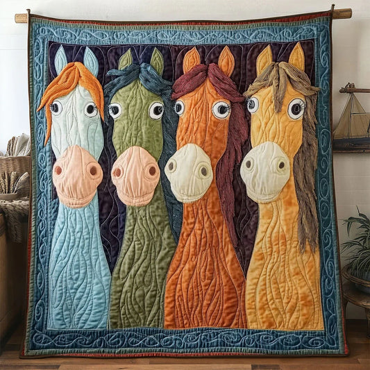 Folk Horse Quilt Blanket
